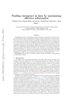 Finding emergence in data by maximizing effective information