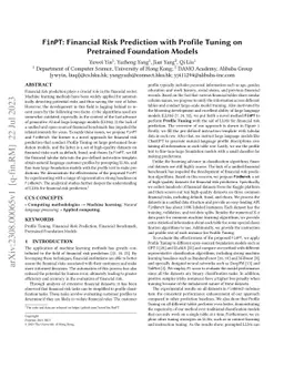 FinPT: Financial Risk Prediction with Profile Tuning on Pretrained
  Foundation Models