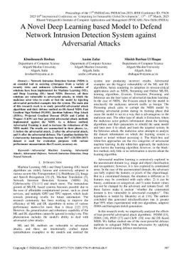 A Novel Deep Learning based Model to Defend Network Intrusion Detection
  System against Adversarial Attacks