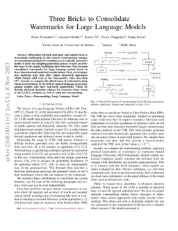 Three Bricks to Consolidate Watermarks for Large Language Models