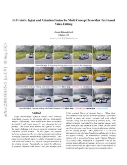 InFusion: Inject and Attention Fusion for Multi Concept Zero-Shot
  Text-based Video Editing
