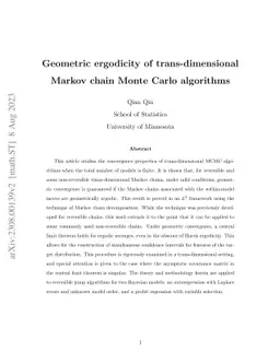 Geometric ergodicity of trans-dimensional Markov chain Monte Carlo
  algorithms