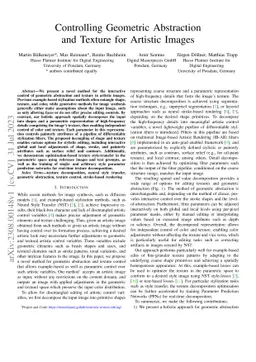 Controlling Geometric Abstraction and Texture for Artistic Images