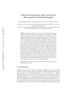 Federated Learning for Data and Model Heterogeneity in Medical Imaging