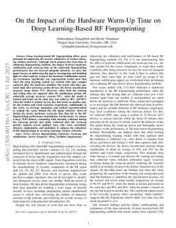 On the Impact of the Hardware Warm-Up Time on Deep Learning-Based RF
  Fingerprinting