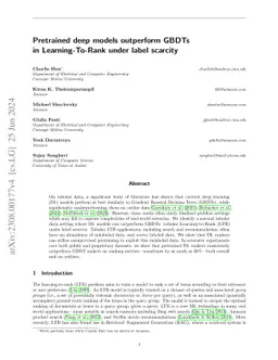 Pretrained deep models outperform GBDTs in Learning-To-Rank under label scarcity