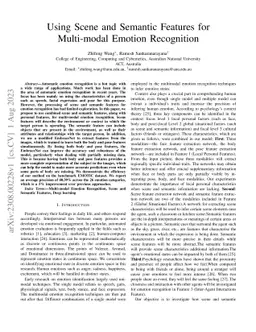 Using Scene and Semantic Features for Multi-modal Emotion Recognition