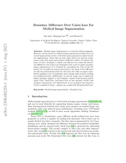 Boundary Difference Over Union Loss For Medical Image Segmentation