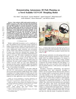 Demonstrating Autonomous 3D Path Planning on a Novel Scalable UGV-UAV
  Morphing Robot