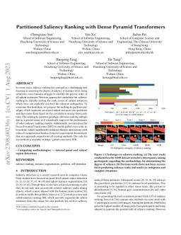 Partitioned Saliency Ranking with Dense Pyramid Transformers