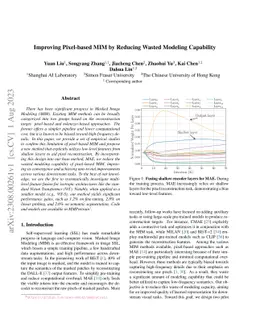 Improving Pixel-based MIM by Reducing Wasted Modeling Capability
