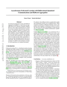 Asynchronous Federated Learning with Bidirectional Quantized
  Communications and Buffered Aggregation