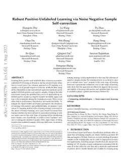 Robust Positive-Unlabeled Learning via Noise Negative Sample
  Self-correction