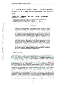 A Study of Unsupervised Evaluation Metrics for Practical and Automatic
  Domain Adaptation
