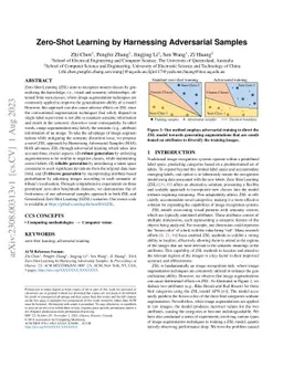 Zero-Shot Learning by Harnessing Adversarial Samples