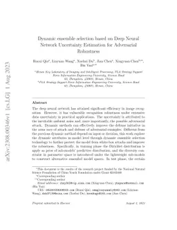 Dynamic ensemble selection based on Deep Neural Network Uncertainty
  Estimation for Adversarial Robustness