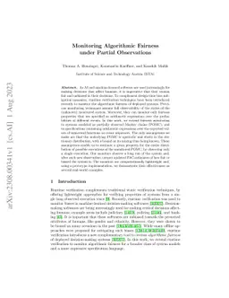 Monitoring Algorithmic Fairness under Partial Observations