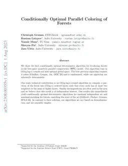 Conditionally Optimal Parallel Coloring of Forests