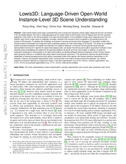 Lowis3D: Language-Driven Open-World Instance-Level 3D Scene
  Understanding