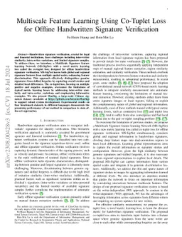 Multiscale Feature Learning Using Co-Tuplet Loss for Offline Handwritten Signature Verification