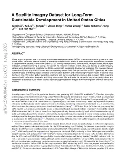 A Satellite Imagery Dataset for Long-Term Sustainable Development in
  United States Cities