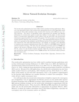 Mirror Natural Evolution Strategies