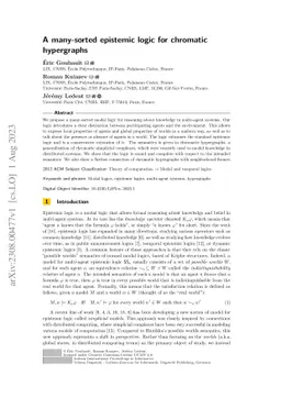 A many-sorted epistemic logic for chromatic hypergraphs