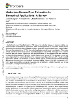 Markerless human pose estimation for biomedical applications: a survey
