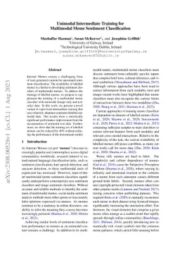 Unimodal Intermediate Training for Multimodal Meme Sentiment
  Classification