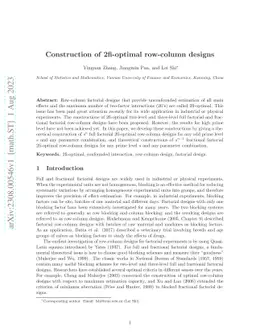 Construction of 2fi-optimal row-column designs