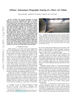 AOSoar: Autonomous Orographic Soaring of a Micro Air Vehicle