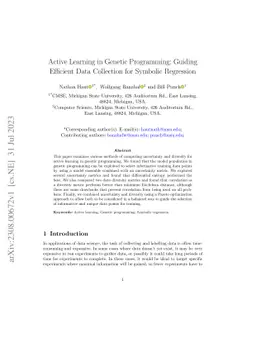 Active Learning in Genetic Programming: Guiding Efficient Data
  Collection for Symbolic Regression