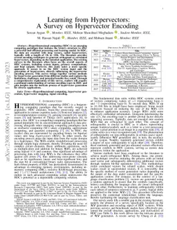 Learning from Hypervectors: A Survey on Hypervector Encoding