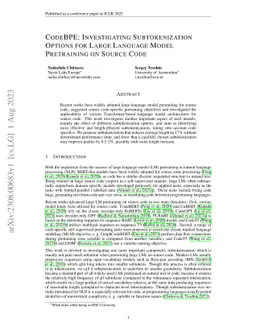 CodeBPE: Investigating Subtokenization Options for Large Language Model
  Pretraining on Source Code