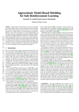 Approximate Model-Based Shielding for Safe Reinforcement Learning