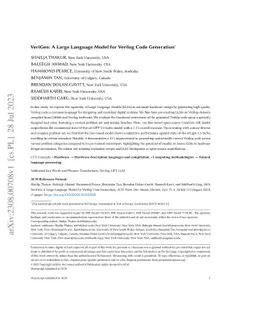 VeriGen: A Large Language Model for Verilog Code Generation