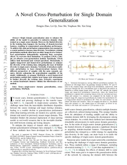 A Novel Cross-Perturbation for Single Domain Generalization