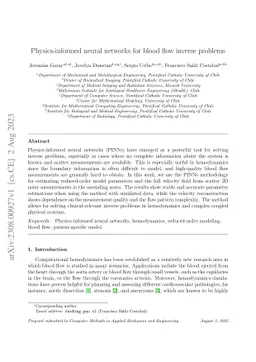 Physics-informed neural networks for blood flow inverse problems