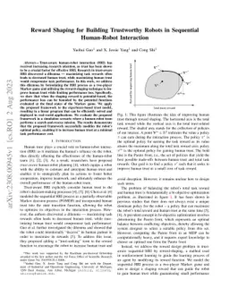 Reward Shaping for Building Trustworthy Robots in Sequential Human-Robot
  Interaction
