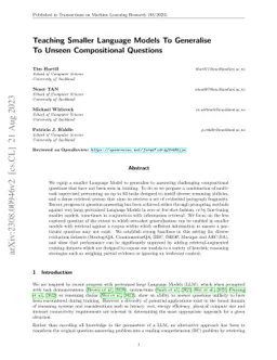 Teaching Smaller Language Models To Generalise To Unseen Compositional
  Questions