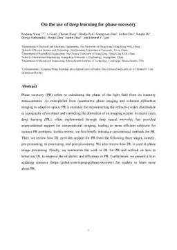 On the use of deep learning for phase recovery