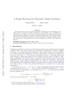 A Simple Bootstrap for Chatterjee's Rank Correlation