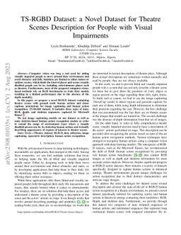 TS-RGBD Dataset: a Novel Dataset for Theatre Scenes Description for
  People with Visual Impairments