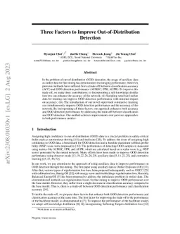 Three Factors to Improve Out-of-Distribution Detection