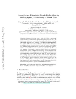 Literal-Aware Knowledge Graph Embedding for Welding Quality Monitoring:
  A Bosch Case