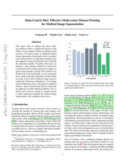 Data-Centric Diet: Effective Multi-center Dataset Pruning for Medical
  Image Segmentation