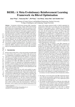BiERL: A Meta Evolutionary Reinforcement Learning Framework via Bilevel
  Optimization