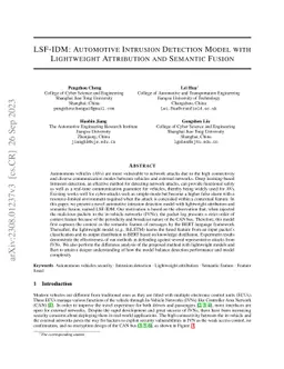 LSF-IDM: Automotive Intrusion Detection Model with Lightweight
  Attribution and Semantic Fusion