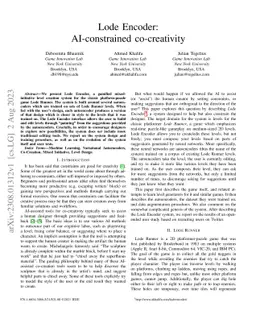 Lode Encoder: AI-constrained co-creativity