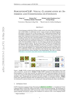 PerceptionCLIP: Visual Classification by Inferring and Conditioning on
  Contexts